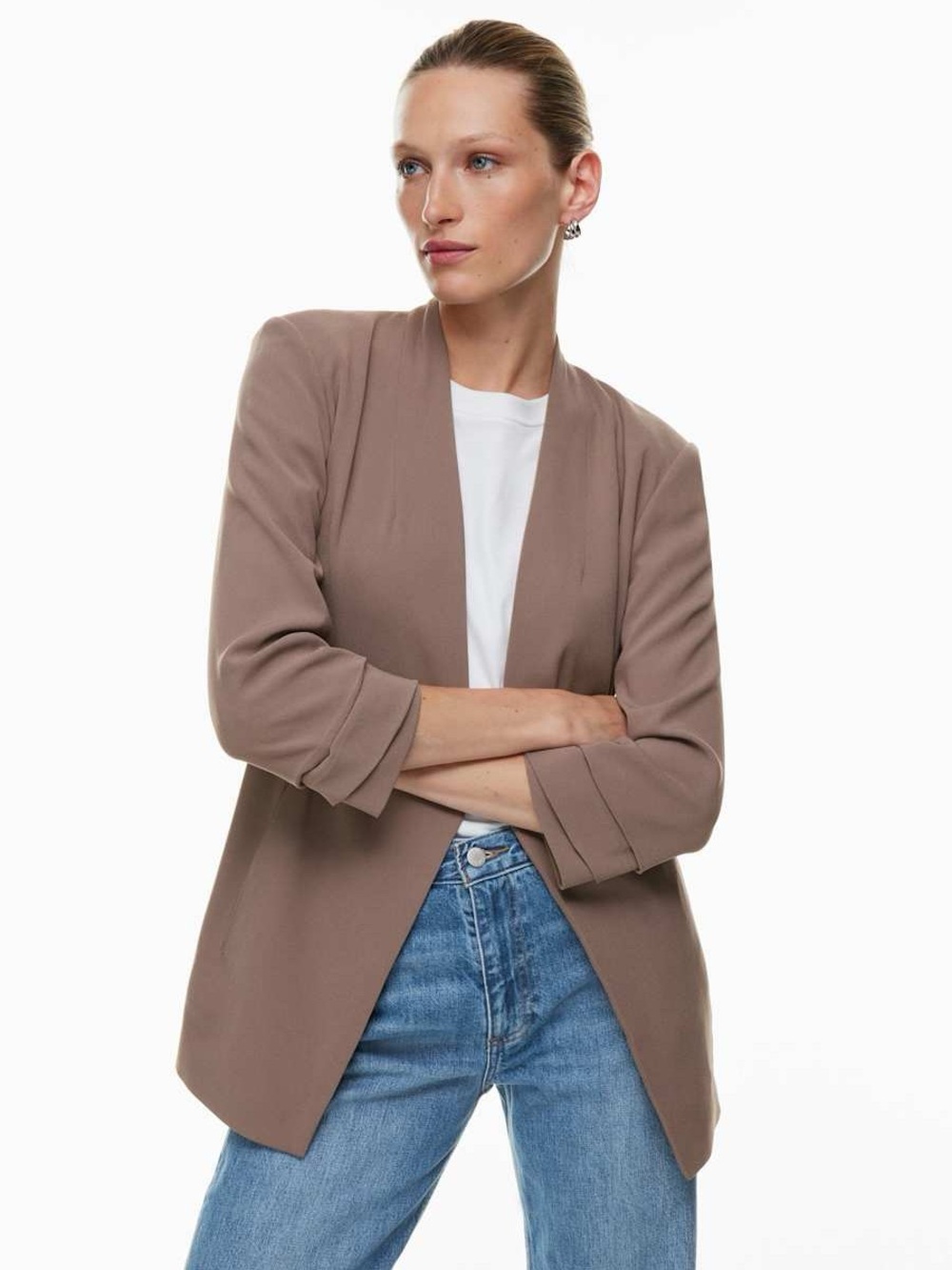 Babaton Aritzia Power Hip Blazer in Maeve size 6 Modern Open Front Jacket